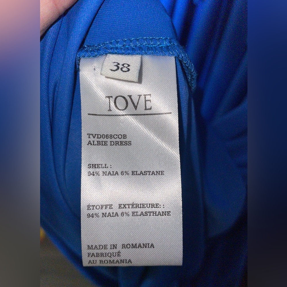 TOVE Albie Sleeveless Midi Dress size 38/ US 6 NWT Blue Jersey Stretch - Picture 9 of 9
